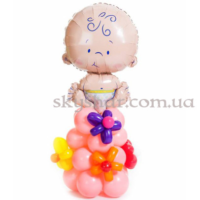 Пупсик Девочка на розовой полянке – фото 1