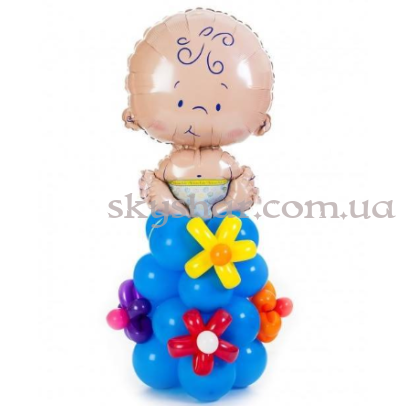 Пупсик Мальчик на голубой полянке – фото 1