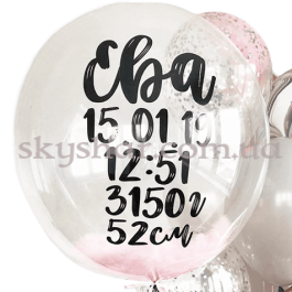 Набір кульок з метрикою на виписку з пологового будинку "Для донечки" – фото 10