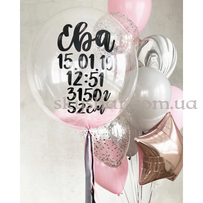 Набор шаров с метрикой на выписку из роддома "Для Дочери" – фото 1