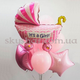 Опция Шары на выписку из роддома девочке "Коляска для малышки" – фото 3