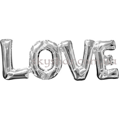 Кульки-літери "LOVE" Silver Повітря 60 см – фото 1