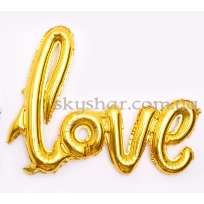 Шары-буквы "LOVE" Золото Воздух 108 х 65 см – фото 1