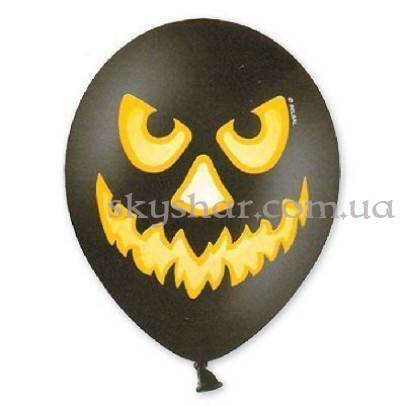Шар с гелием "Тыква черная Джек" 14" (35 см) – фото 1