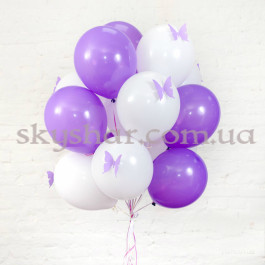 Опция Зв'язка з 15 кульок з метеликами Бузкова – фото 12