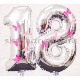Опция Фольговані цифри "18" з метеликами – фото 12