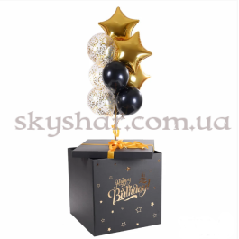 Опция Коробка сюрприз с шарами "Happy B-Day Стильная" – фото 13