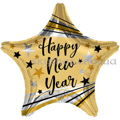 Фольгована кулька "Зірка Новорічна Золота" 46 см – фото 1
