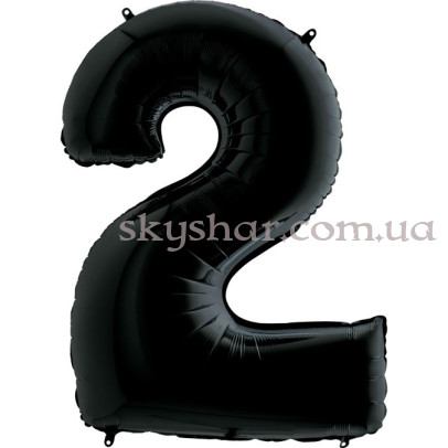 Фольгована цифра "2" Чорна – фото 1