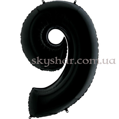 Фольгована цифра "9" Чорна – фото 1