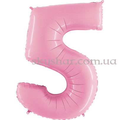 Фольгована цифра "5" Рожева – фото 1