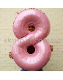 Фольгированная цифра "8" Розовая – фото 3