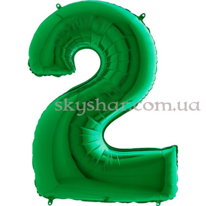Фольгована цифра "2" Зелена – фото 1 Фольгована цифра "2" Зелена – фото 1