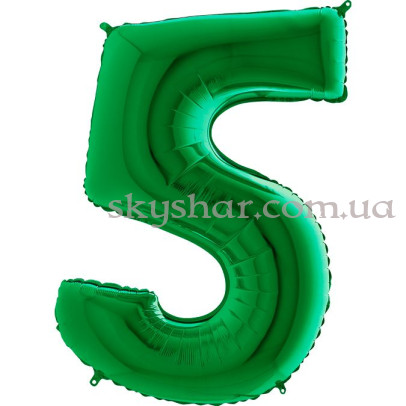 Фольгована цифра "5" Зелена – фото 1