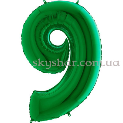 Фольгована цифра "9" Зелена – фото 1