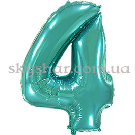 Опция Фольгированная цифра "4" Бирюзовая – фото 2 Опция Фольгированная цифра "4" Бирюзовая – фото 2
