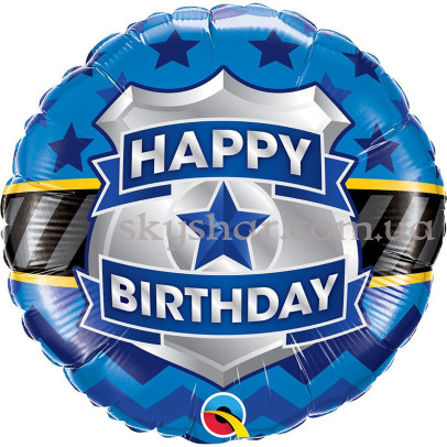 Фольгована кулька "Happy B-Day Жетон поліцейского" – фото 1