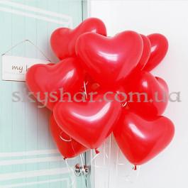 Опция Гелиевые шары "Сердечки" Красные (30 см)  – фото 1