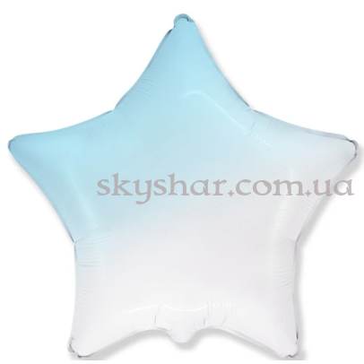 Фольгированный шар "Звезда Омбре Бело-Голубая" 46 см – фото 1