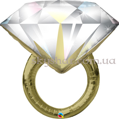 Фольгована кулька "Обручка з діамантом" – фото 1 Фольгована кулька "Обручка з діамантом" – фото 1