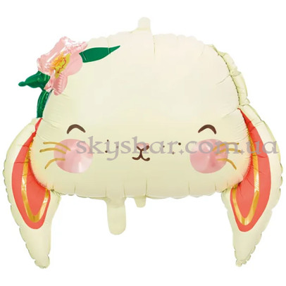 Фольгированный шар "Милый кролик с цветочком" – фото 1