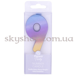 Свічка -цифра "9" Омбре райдужне – фото 10