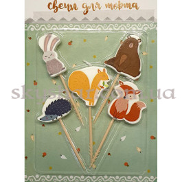 Опция Свечи для торта на пиках Лесные друзья 5 шт. – фото 8 Опция Свечи для торта на пиках Лесные друзья 5 шт. – фото 8