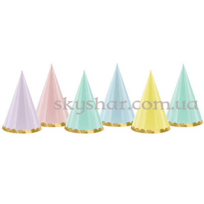 Ковпак святковий Різнокольоровий Мікс 6 шт. – фото 1