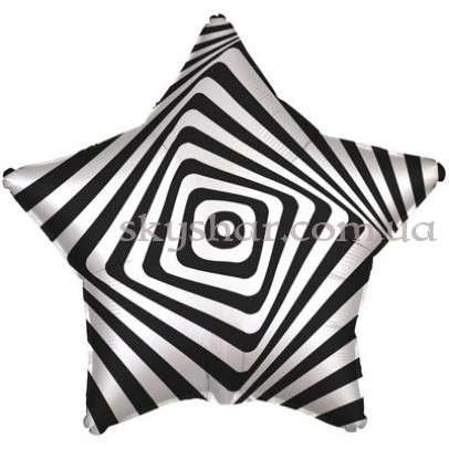 Фольгована кулька Зірка "Ілюзія Черно-Біла" 46 см – фото 1 Фольгована кулька Зірка "Ілюзія Черно-Біла" 46 см – фото 1