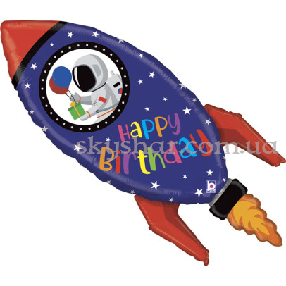 Фольгированный шар "Ракета Happy Birthday" – фото 1