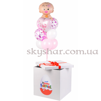 Коробка з кульками Кіндер-Сюрприз на визначення статі дитини "Хлопчик або Дівчинка" – фото 1