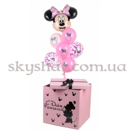 Опция Коробка сюрприз с шарами "Минни Маус. С Днем Рождения!" – фото 5