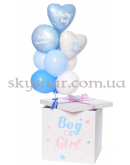 Коробка сюрприз з кульками для визначення статі дитини "Boy or Girl" Gender Party Хлопчик – фото 2