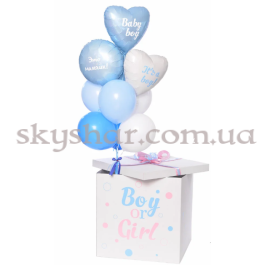 Опция Коробка сюрприз з кульками для визначення статі дитини "Boy or Girl" Gender Party Хлопчик – фото 7