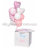 Коробка сюрприз з кульками для визначення статі дитини "Boy or Girl" Gender Party Дівчинка – фото 2