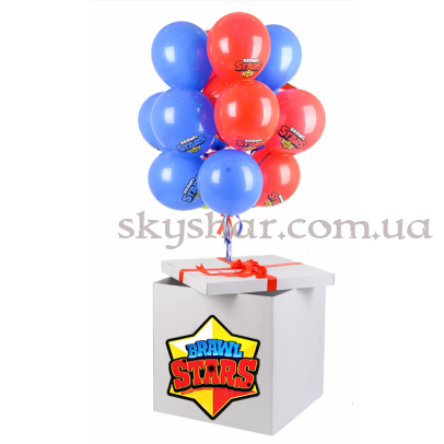 Коробка сюрприз с шарами "Brawl Stars" Белая (Бравл Старс) – фото 1