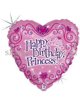 Опция Фольгована кулька "Happy Birthday Принцеса Візерунки" – фото 1