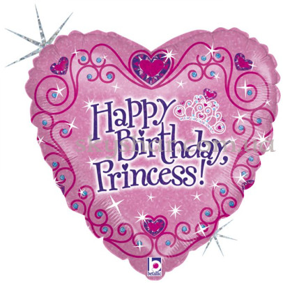 Фольгована кулька "Happy Birthday Принцеса Візерунки" – фото 1