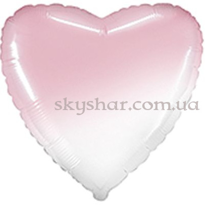 Фольгована кулька "Велике серце Омбре Біло-Рожеве" – фото 1