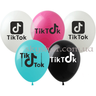 Гелієві кульки "TikTok" (ТікТок) (30 см) – фото 1
