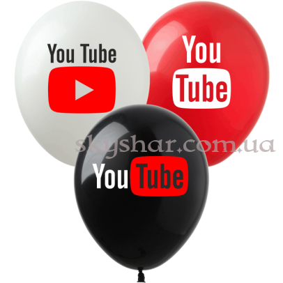 Гелієві кульки "You Tube" (30 см) – фото 1