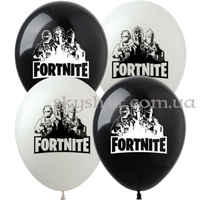 Гелієві кульки "Фортнайт (Fortnite) чорно-білі" (30 см)  – фото 1