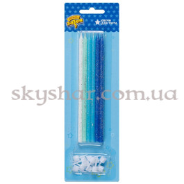 Опция Свечи для торта "Голубой Микс" 14 см 12 шт. с подставками – фото 5 Опция Свечи для торта "Голубой Микс" 14 см 12 шт. с подставками – фото 5