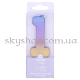 Свічка -цифра "1" Омбре райдужне – фото 8