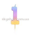 Свічка -цифра "1" Омбре райдужне – фото 2 Свічка -цифра "1" Омбре райдужне – фото 2