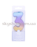 Свічка -цифра "3" Омбре райдужне – фото 3 Свічка -цифра "3" Омбре райдужне – фото 3