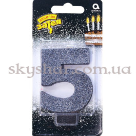 Опция Свеча -цифра "5" Черная Глиттер – фото 14 Опция Свеча -цифра "5" Черная Глиттер – фото 14