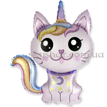 Фольгована кулька "Кішка-єдиноріг рожева" – фото 1