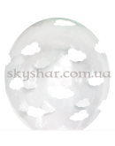 Гелієві кульки "Хмарки білі на прозорому" (35 см)  – фото 4