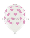 Гелієві кульки "Серця рожеві та червоні на прозорому" (35 см)  – фото 5
